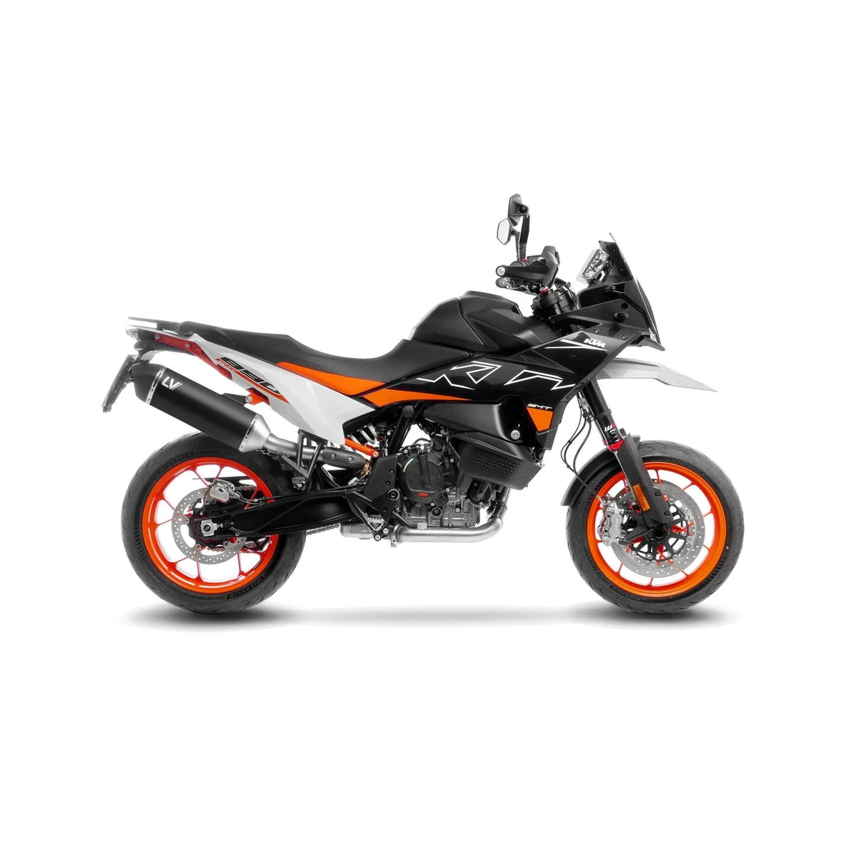 KTM 790 Adventure (19-26) m.fl. LeoVince LV-14 slip-on – rustfri – godkendt – sort – ekstra produktvisning af lyddæmper, finish og detaljer 4