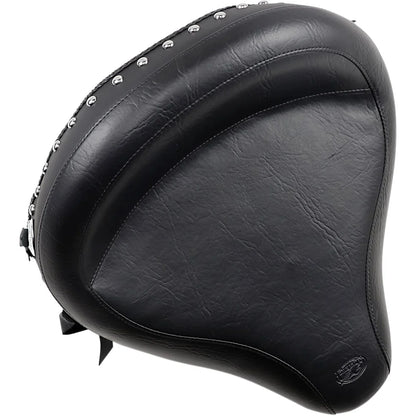 Harley-Davidson Softail (85-99) Wide solosæde – Mustang – Mustang varenr. 75506 – detalje af materiale, syninger og finish – billede 2