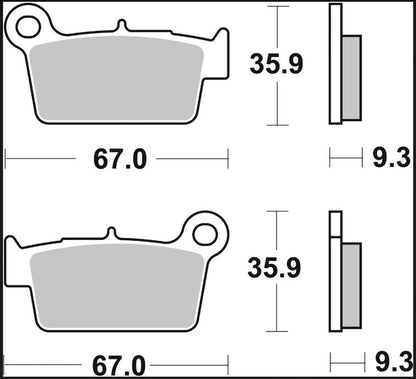 Ekstra produktbillede af Yamaha YZ 250 F 07-27 bremseklodser – Brembo TT 07YA41TT