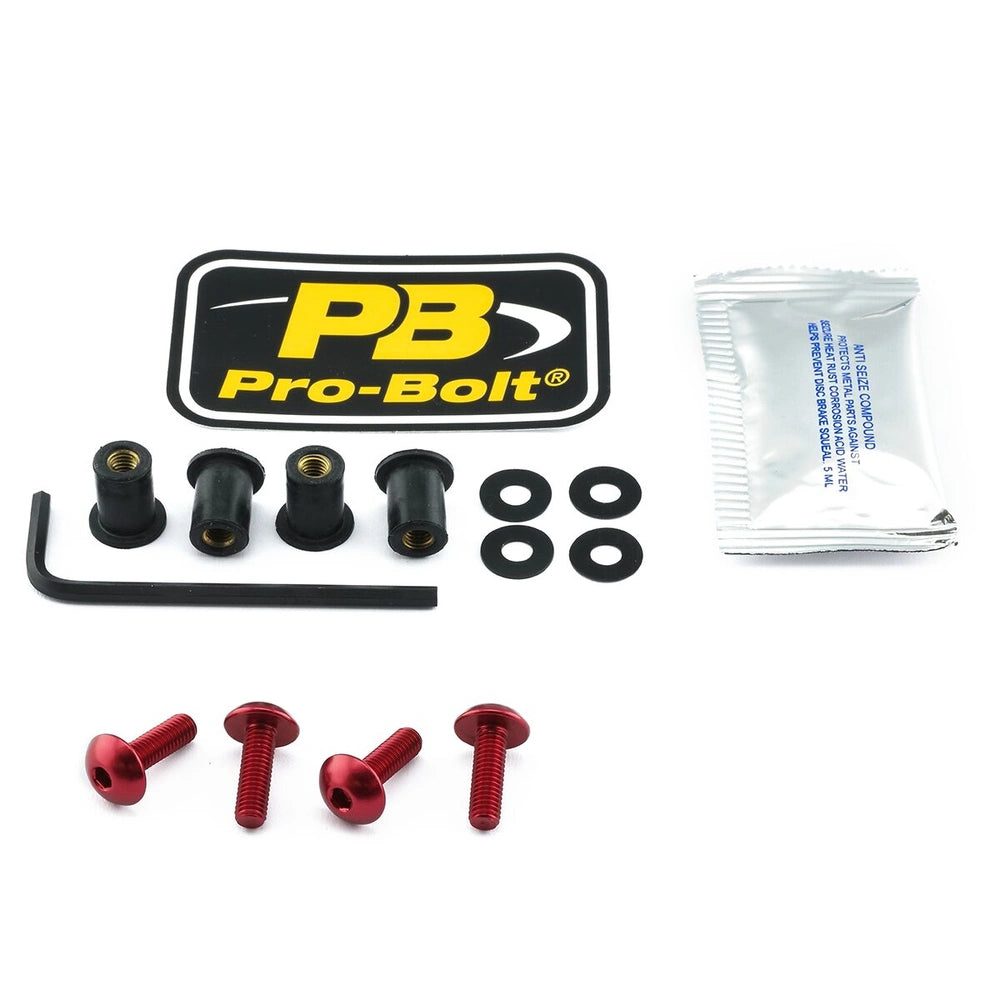 Kåbeboltsæt – 7075-T6 aluminium, rød, SK4 – Pro-Bolt
