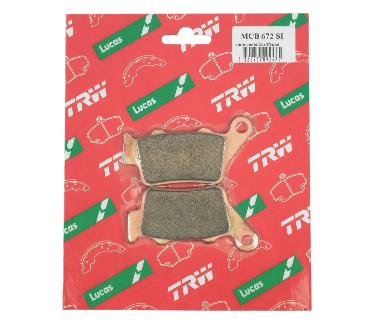 Husqvarna CR 125 95-13 m.fl. – SI sinterbremseklodser til offroad bag – TRW MCB672SI – original TRW-emballage