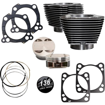 Harley-Davidson modeller (17-23) 136" Big Bore Kit, Black Granite / highlighted fins / Powder-Coated – S&S Cycle – ekstra produktvisning 2