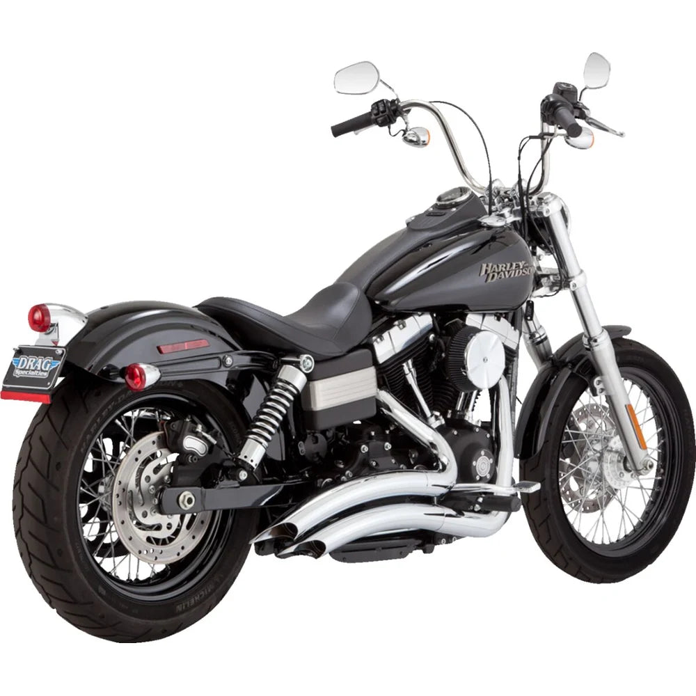 Harley-Davidson Dyna (06-09) 2-into-2 Big Radius komplet udstødning, krom – Vance & Hines