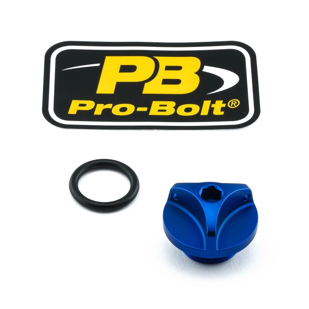 Oliepåfyldningsdæksel – 7075-T6 aluminium, blå, OFCS10 – Pro-Bolt