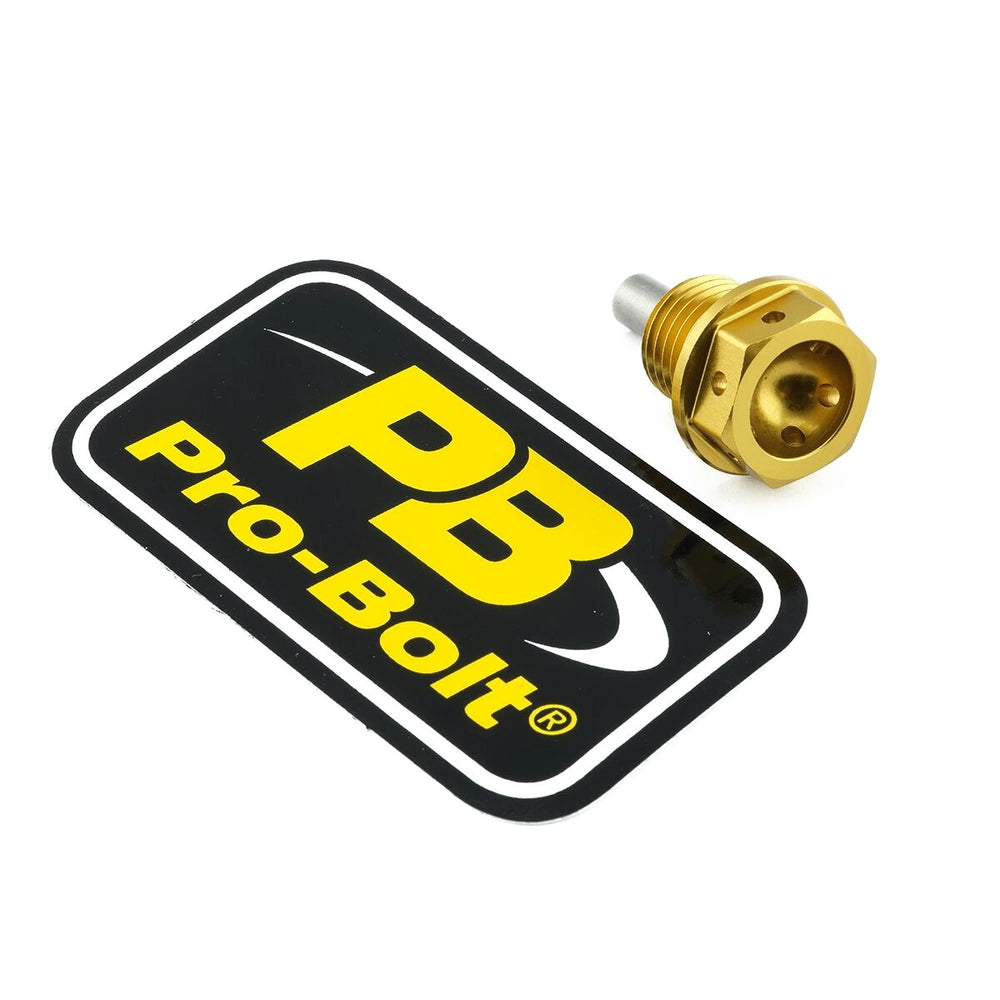 Magnetisk olieaftapningsbolt, M14 x 1.50 x 15 mm – 7075-T6 aluminium, guld, ALSUMP1412MAG – Pro-Bolt