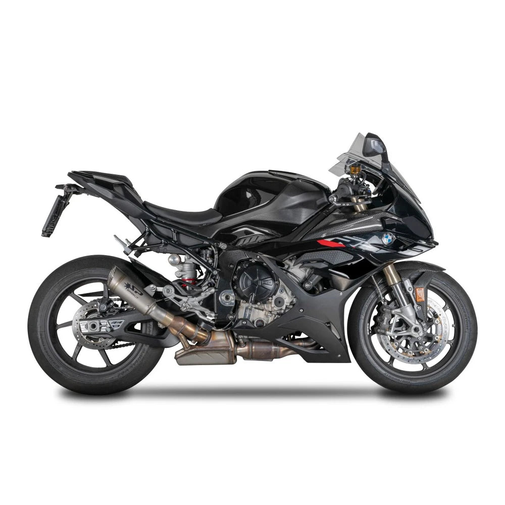 BMW M 1000 R / M 1000 RR / S 1000 RR (19-26) GRID-O slip-on, titanium – Spark – produktdetalje fra alternativ vinkel, billede 4