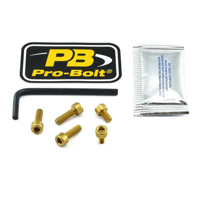 Tankdækselboltsæt, 5 stk. – 7075-T6 aluminium, guld, TKA243 – Pro-Bolt