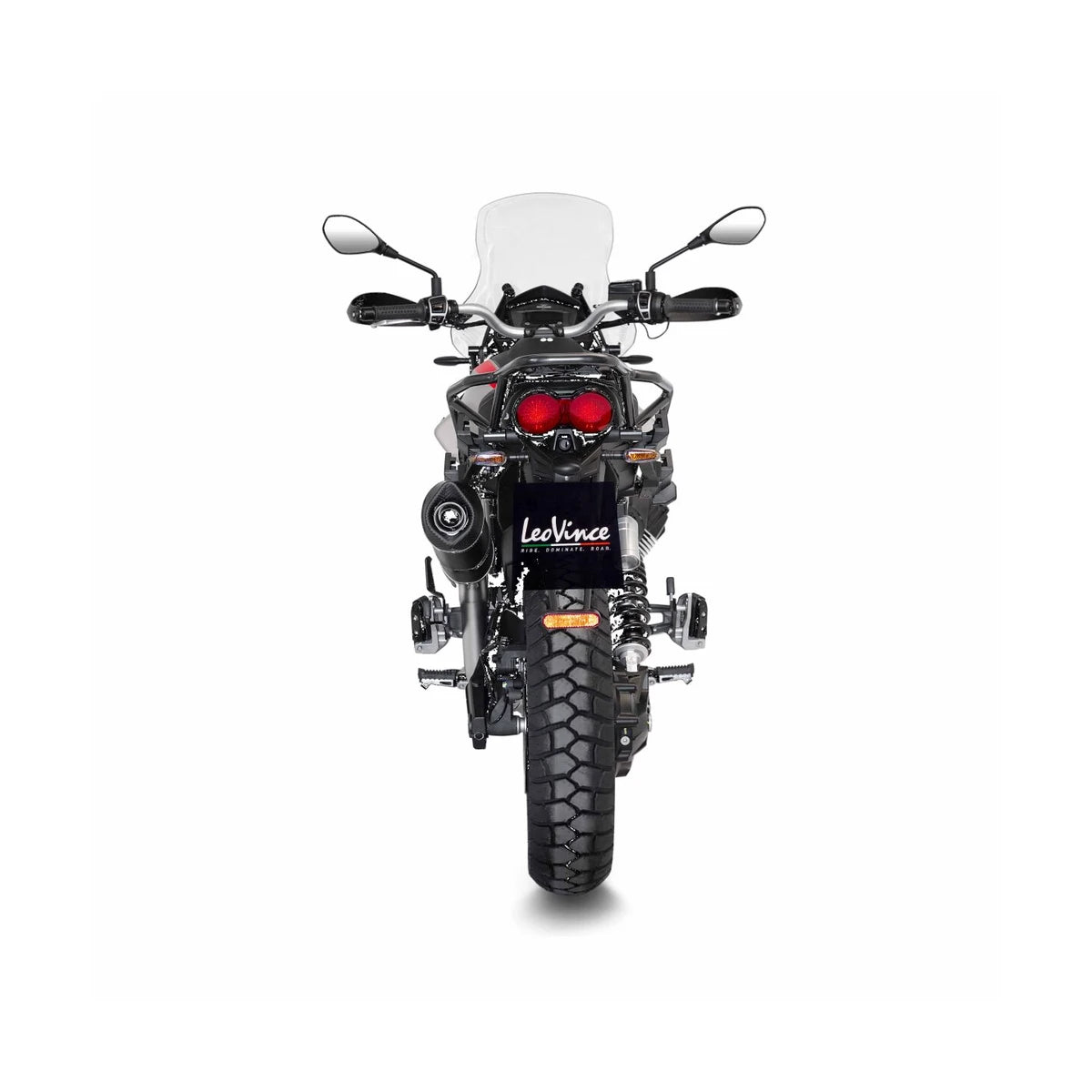 Moto Guzzi V85 850 TT (18-26) LeoVince LV One EVO slip-on – rustfri – mat sort – ekstra produktvisning af lyddæmper, finish og detaljer 2
