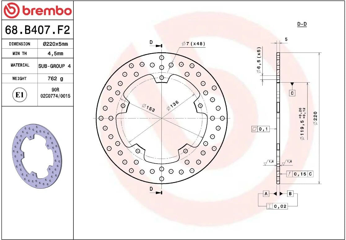 Ekstra produktbillede af BMW S1000RR 10-22 bremseskive – Brembo Oro fast