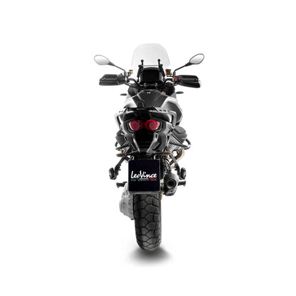 Moto Guzzi STELVIO 1000 (24-26) LeoVince LV-14 slip-on – rustfri – sort – ekstra produktvisning af lyddæmper, finish og detaljer 7