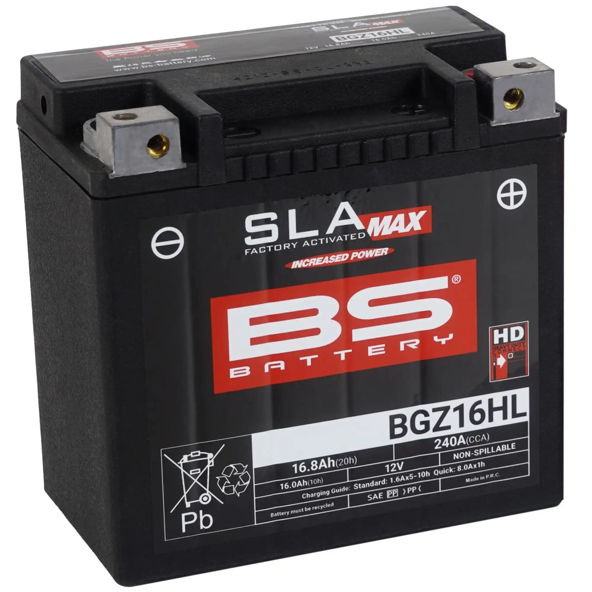 BS Battery BGZ16HL 12V 16Ah 240A AGM MC batteri