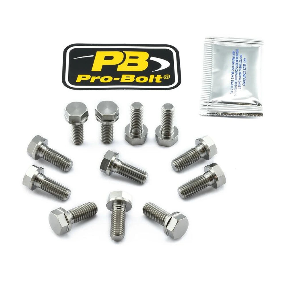 Bremsekaliberboltsæt, 12 stk. – Grade 5 titanium, TI12DISCDUC40 – Pro-Bolt