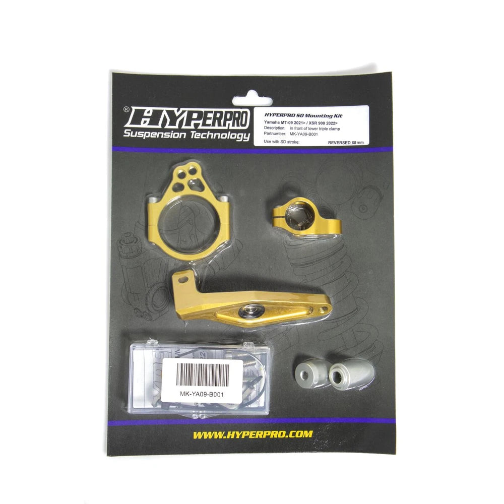 Hyperpro styrdæmper-monteringssæt til Yamaha MT-09 m.fl. (21-25) – modeltilpasset montage – MK-YA09-B001 billede 1