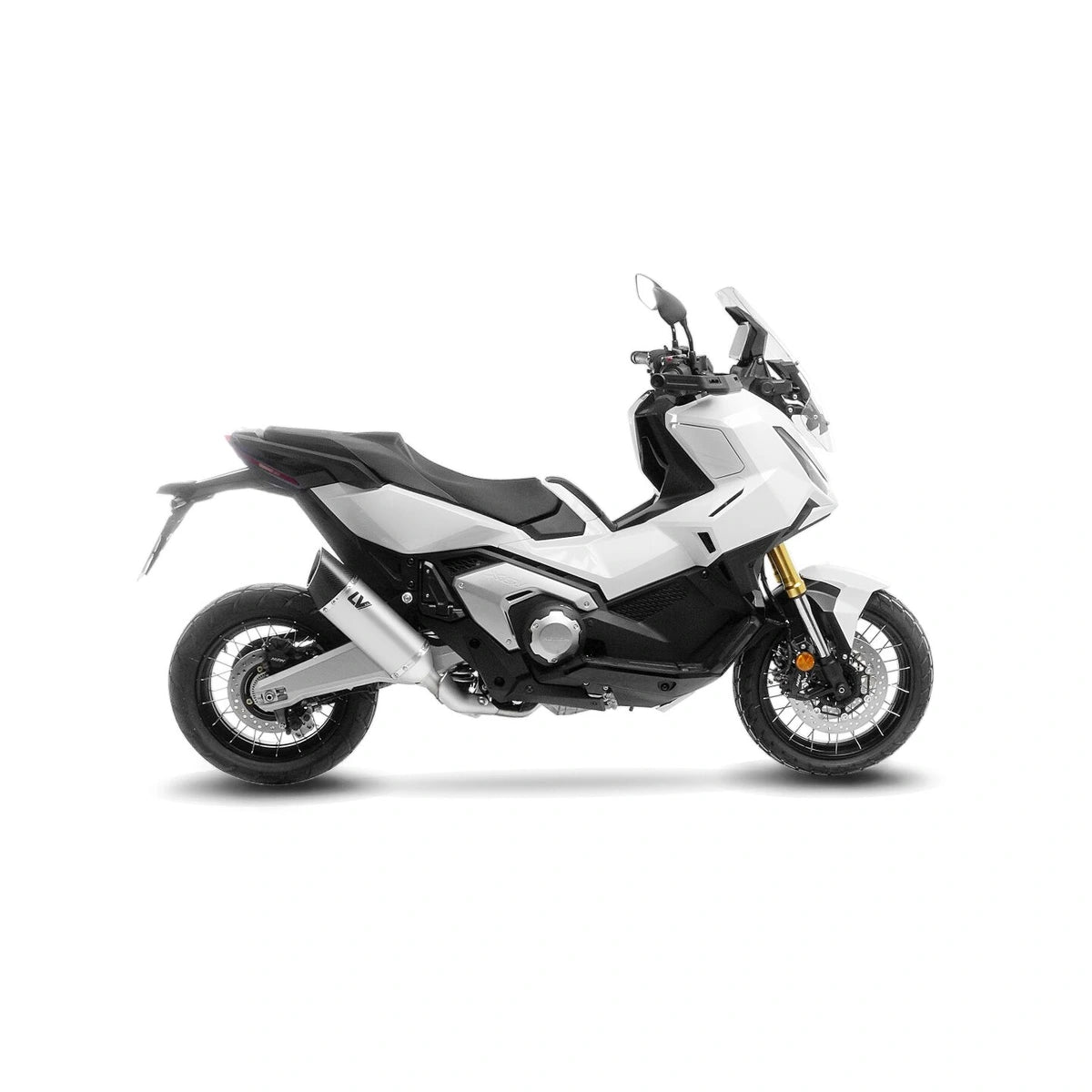 Honda X-ADV750 (21-26) m.fl. LeoVince LV-14 R slip-on – rustfri – titanium-look – 15614 – ekstra produktvisning af lyddæmper, finish og detaljer 3