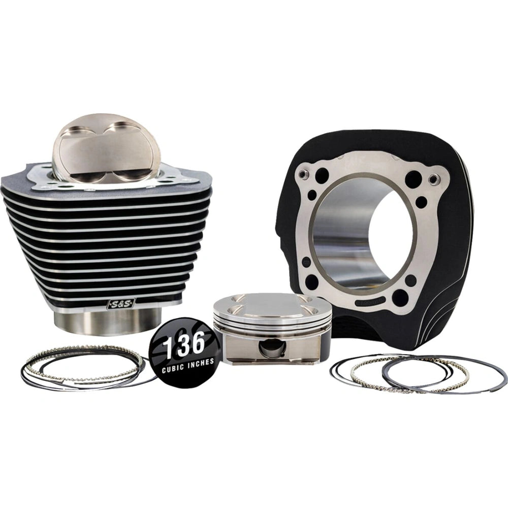 Harley-Davidson modeller (19-25) 132" High Compression / 136" Big Bore Kit, Black Granite / highlighted fins, 4,320" (910-1010A) – S&S Cycle