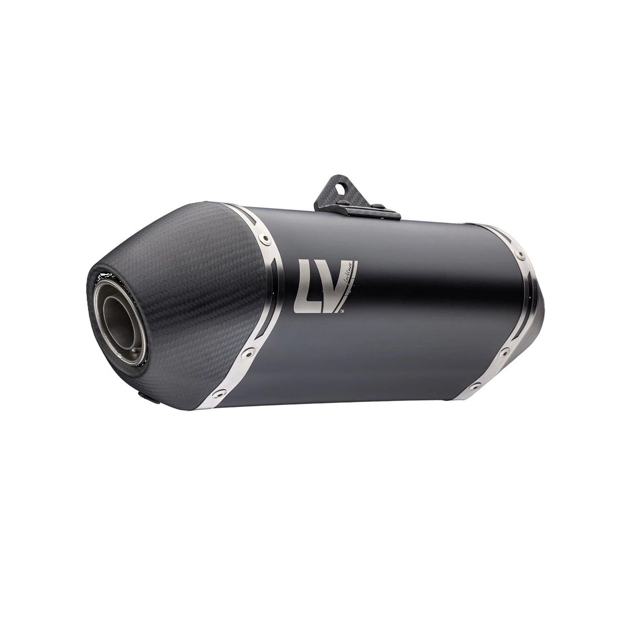 Honda XL 750 (23-26) LeoVince LV-14 slip-on – rustfri – sort – ekstra produktvisning af lyddæmper, finish og detaljer 2