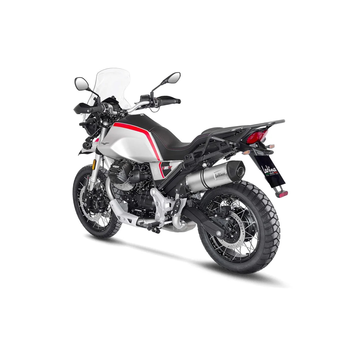 Moto Guzzi V85 850 TT (18-26) LeoVince LV One EVO slip-on – rustfri – titanium-look – ekstra produktvisning af lyddæmper, finish og detaljer 5