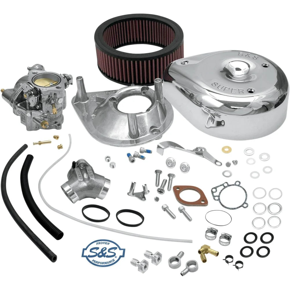 Harley-Davidson Sportster (91-03) Super E Carburetor Kit with Manifold, krom / natural – S&S Cycle