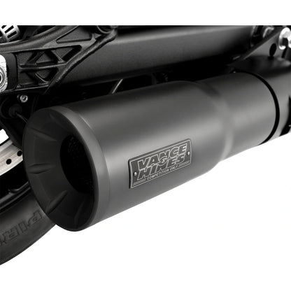 Indian Scout modeller (25) Hi-Output slip-on, sort – Vance & Hines – nærbillede af endcap og lyddæmper 4
