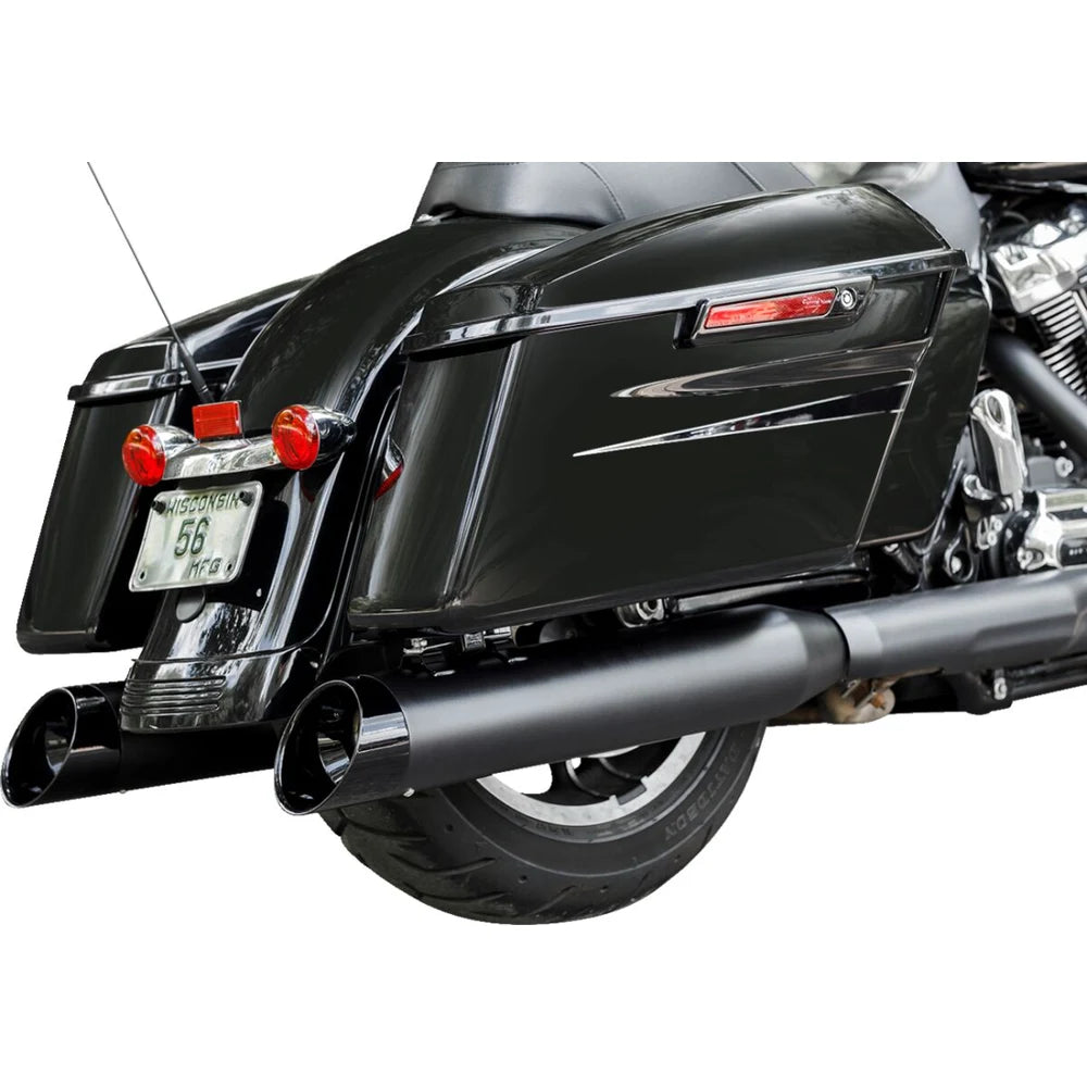 Harley-Davidson Touring / Trike (17-25) 4-1/2" MK45 Cutlass Performance Mufflers, sort, Cutlass end cap, sort / Gloss end cap – S&S Cycle – ekstra produktvisning 2