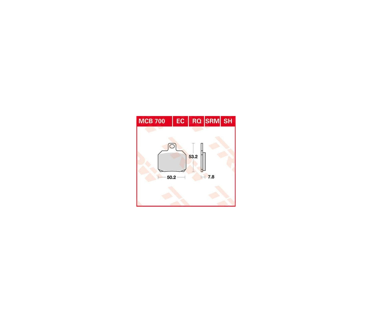 Moto Guzzi NEVADA 750 04-15 m.fl. – RQ organiske sportsbremseklodser bag – TRW MCB700RQ – produktillustration