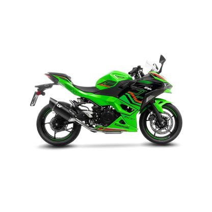 Kawasaki Ninja 400 (24-25) m.fl. LeoVince LV-14 R slip-on – rustfri – godkendt – mat sort – ekstra produktvisning af lyddæmper, finish og detaljer 4