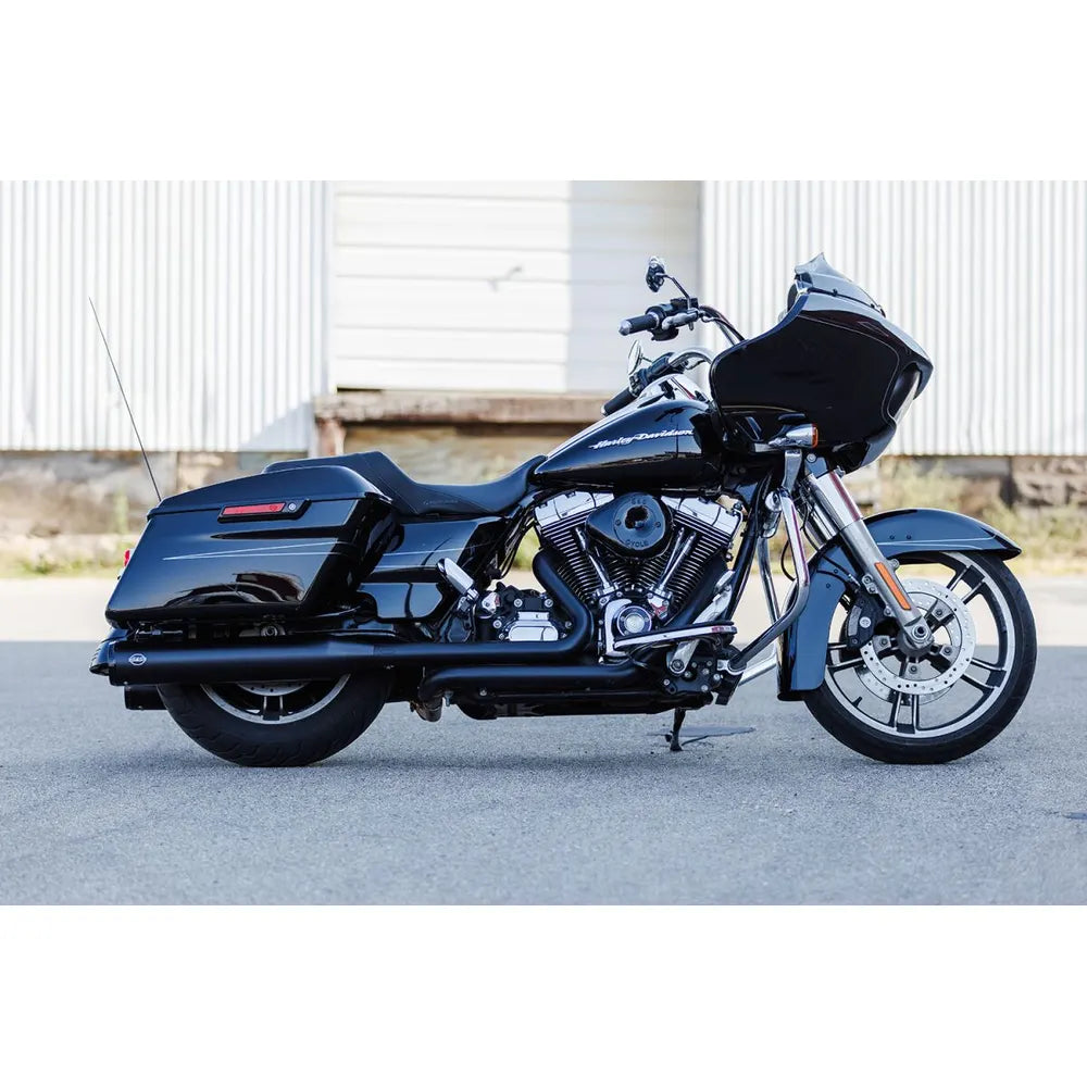 Harley-Davidson Touring (95-16) 4-1/2" GNX Slip-On Mufflers, Guardian Black, Tuxedo Black end cap – S&S Cycle – detaljevisning 7
