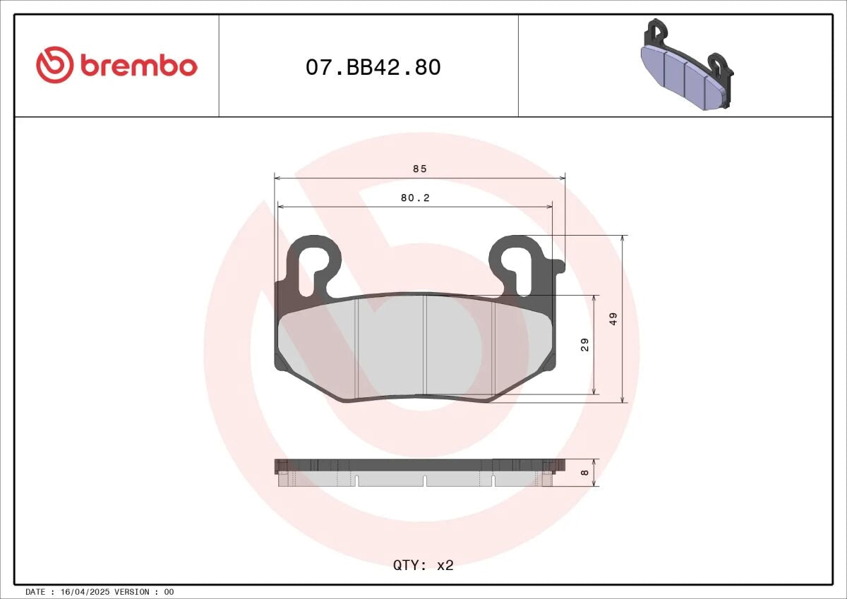 Detaljebillede 4 af BMW R1300 GS 23-26 bremseklodser – Brembo Genuine Sinter 07BB4280