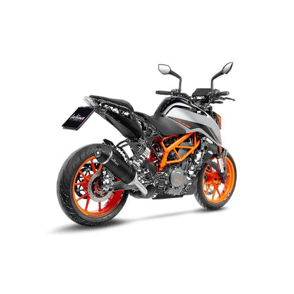 KTM 390 Duke (21-23) m.fl. LeoVince LV One EVO slip-on – rustfri – mat sort – ekstra produktvisning af lyddæmper, finish og detaljer 2