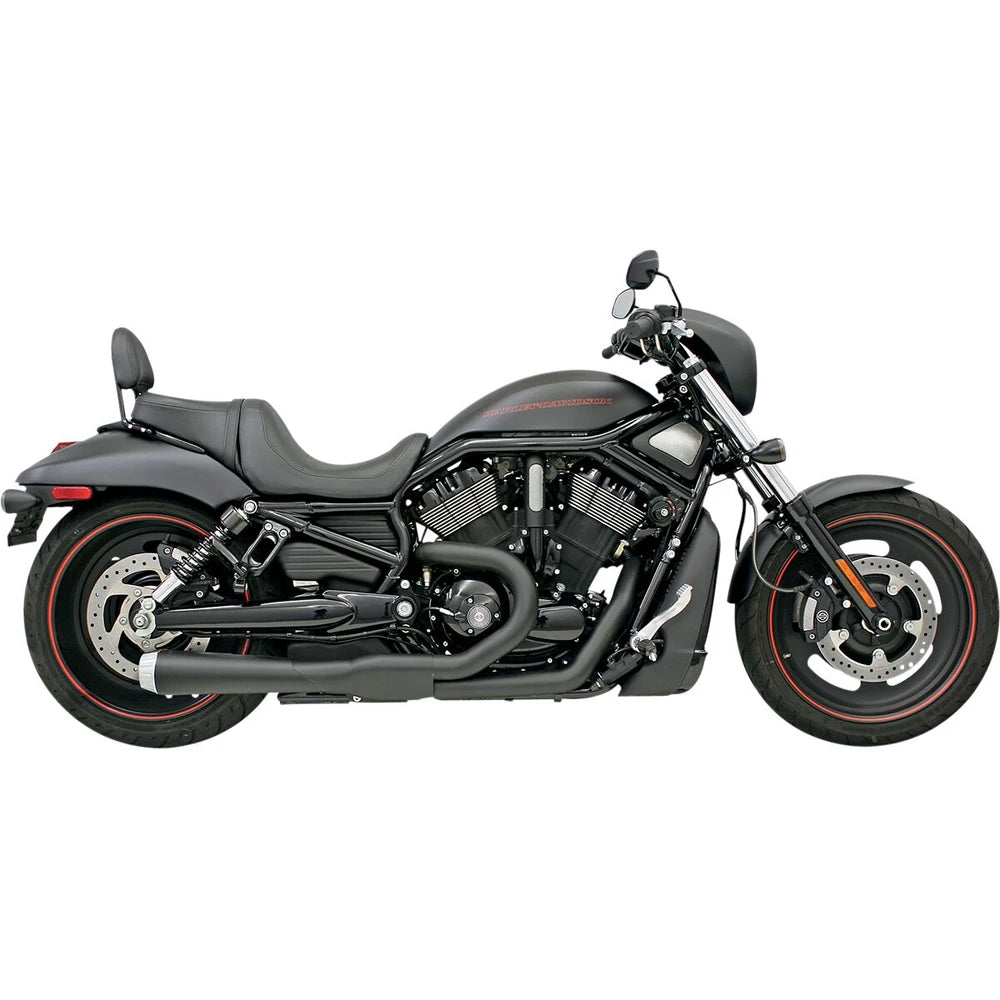 Harley-Davidson V-Rod (07-15) Road Rage 2-i-1 V-Rod komplet udstødning, sort pulverlakeret – Bassani