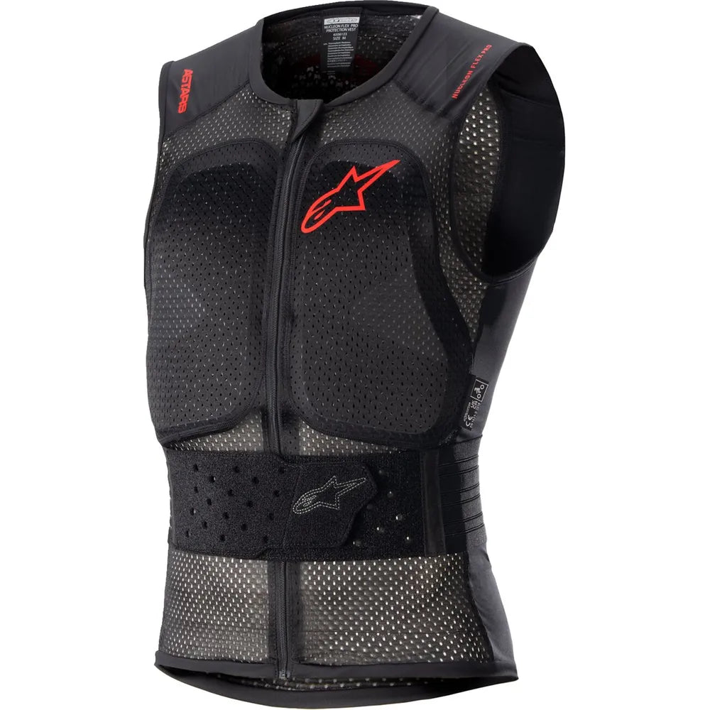Beskyttelsesvest Nucleon Flex Pro – str. XS, Sort/Rød fra Alpinestars – primært produktbillede