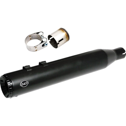 Harley-Davidson Touring (17-25) Swindler Exhaust Conversion Kit 2-into-1, Guardian Black, Race| Slant-Down end cap, sort end cap (550-1165) – S&S Cycle