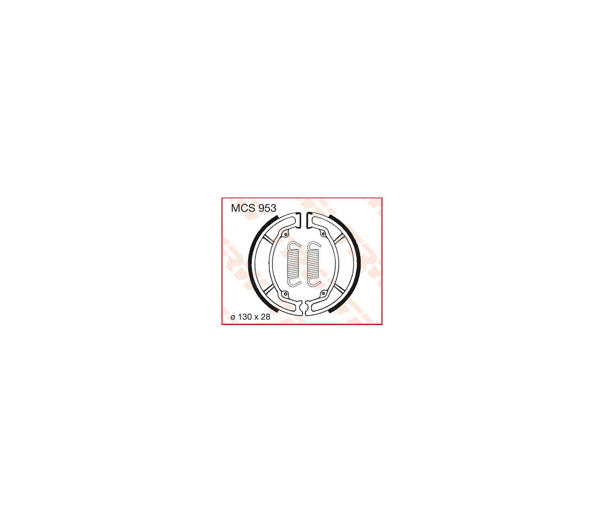 Yamaha AG 100 80-91 m.fl. – bremsebakker foran/bag – TRW MCS953 – produktillustration