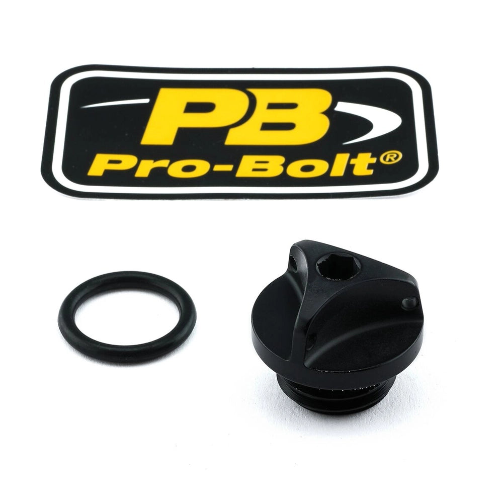 Oliepåfyldningsdæksel – 7075-T6 aluminium, sort, OFCH10 – Pro-Bolt