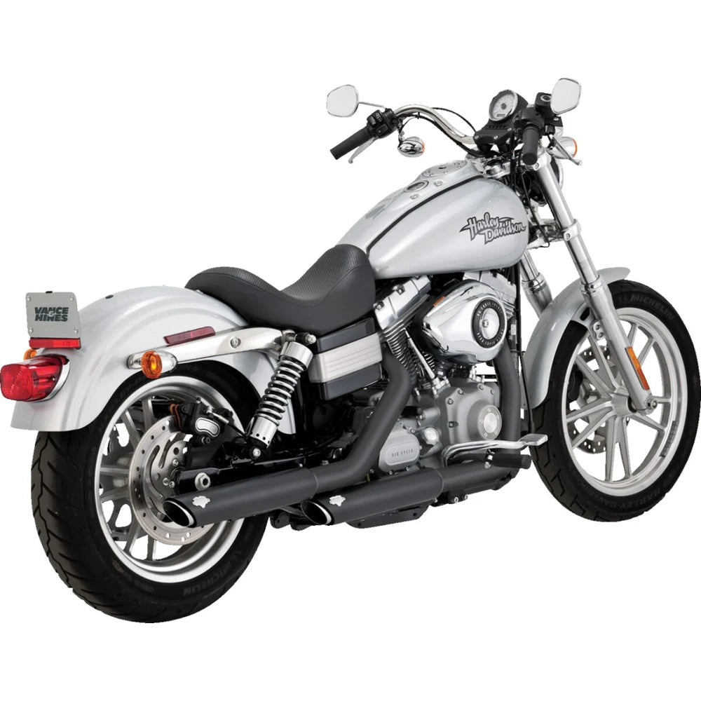 Harley-Davidson Dyna (91-09) 3" Twin Slash slip-on, sort – Vance & Hines