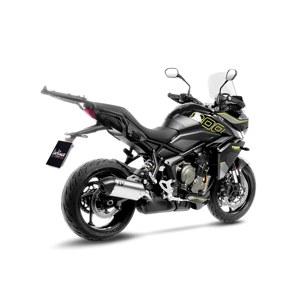 Triumph Tiger 800 (25) LeoVince LV-14 slip-on – rustfri – godkendt – titanium-look – ekstra produktvisning af lyddæmper, finish og detaljer 2