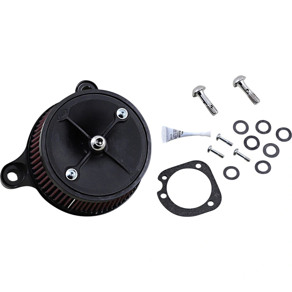 Harley-Davidson Twin Cam (93-99) Super Stock Stealth Air Cleaner Kit, CV / Super Stock, Round, sort – S&S Cycle