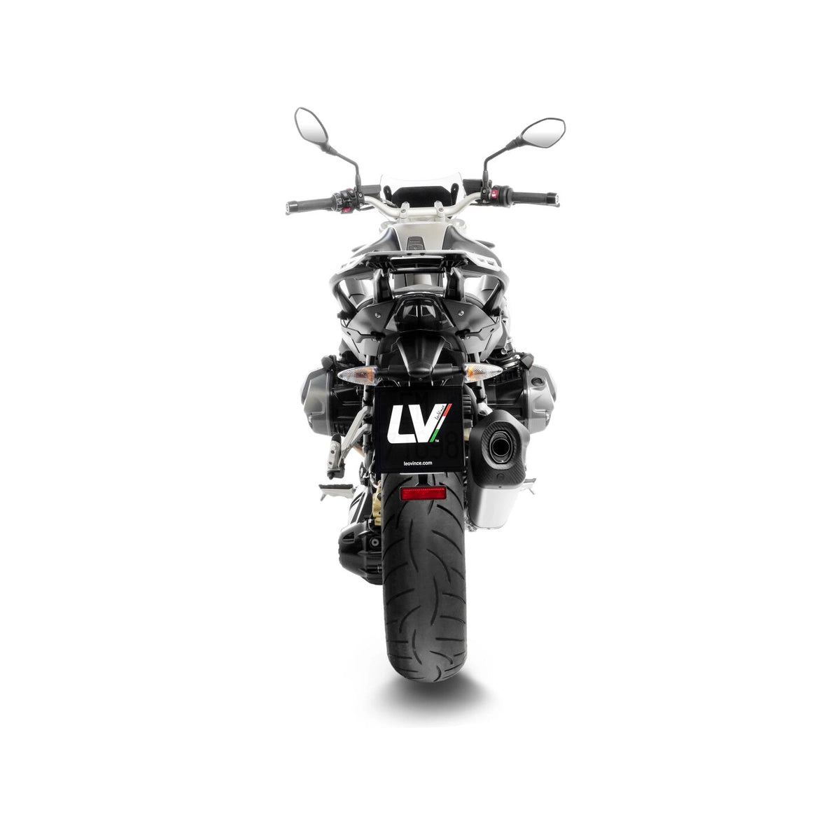 BMW R1250RT (19-24) LeoVince LV-12 R slip-on – rustfri – titanium-look – ekstra produktvisning af lyddæmper, finish og detaljer 3