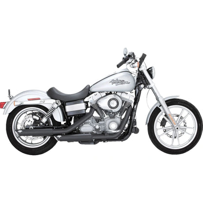 Harley-Davidson Dyna (91-09) 3" Twin Slash slip-on, sort – Vance & Hines – detaljebillede af udstødning og finish 2