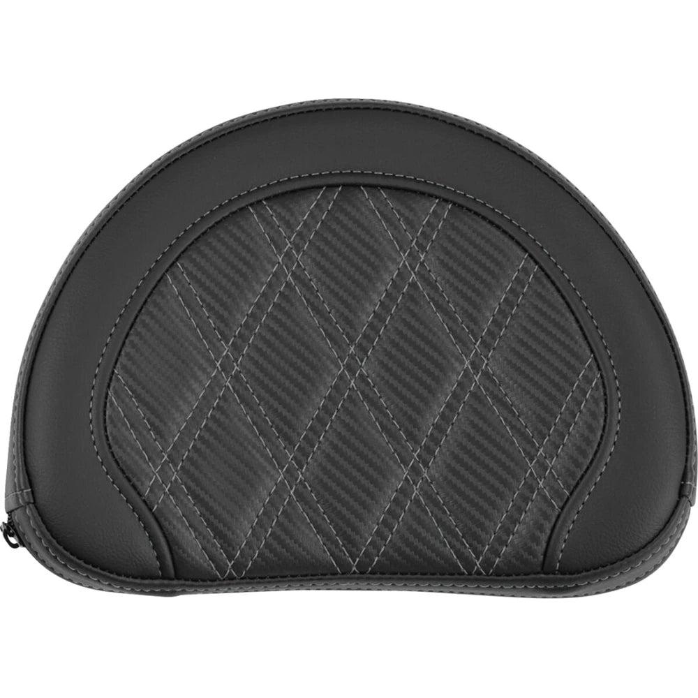 sissy bar pude Carbon Fiber/ Gray Stitching/ Lattice Stitch – Saddlemen