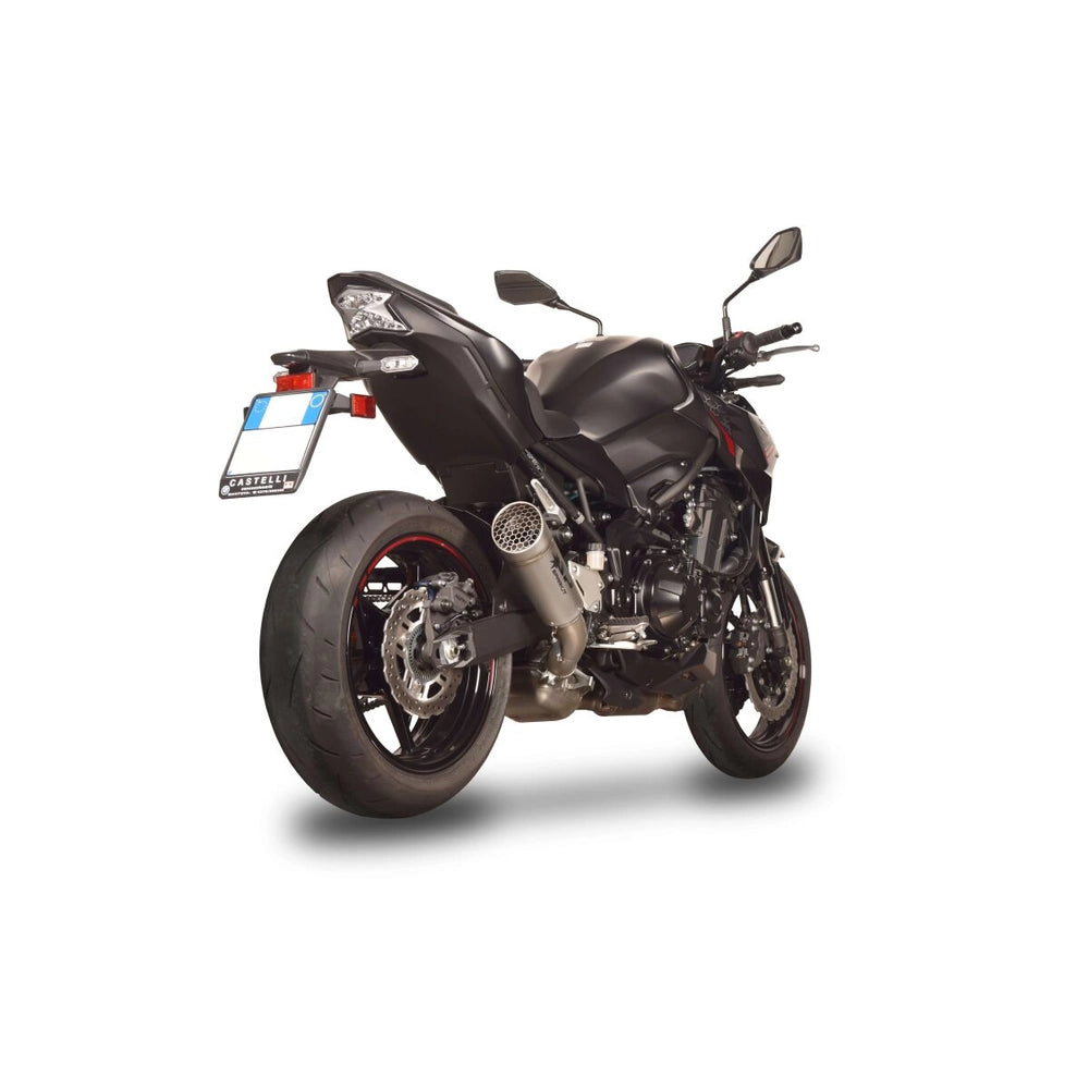 Kawasaki Z 900 (20-24) GRID-O slip-on, titanium – Spark – produktdetalje fra alternativ vinkel, billede 2