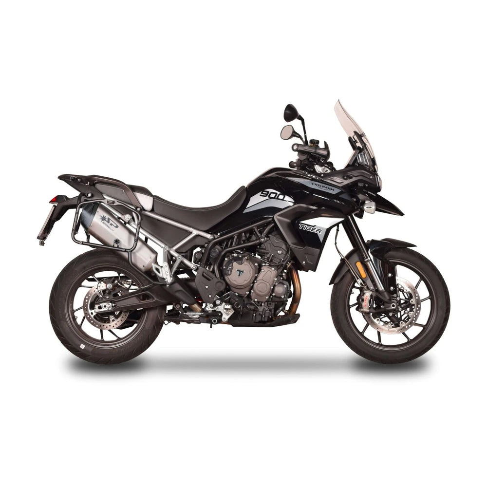 Triumph TIGER 900 (20-24) Fighter Evo slip-on, titanium – Spark – produktdetalje fra alternativ vinkel, billede 3