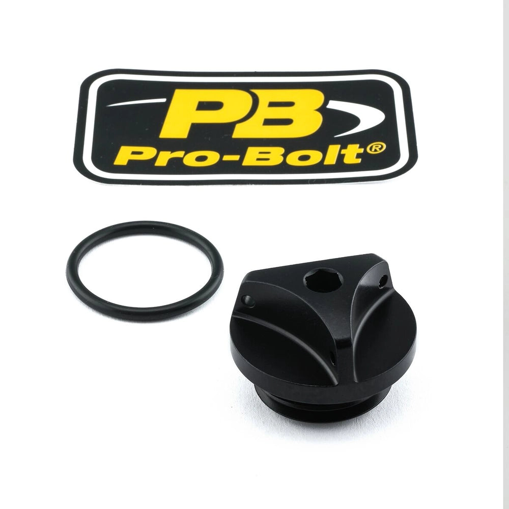 Oliepåfyldningsdæksel – 7075-T6 aluminium, sort, OFCY10 – Pro-Bolt
