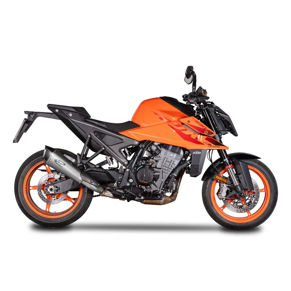 KTM DUKE 990 / DUKE 990 R / RC R 990 (24-26) Konix Evo slip-on, titanium – Spark – produktdetalje fra alternativ vinkel, billede 2