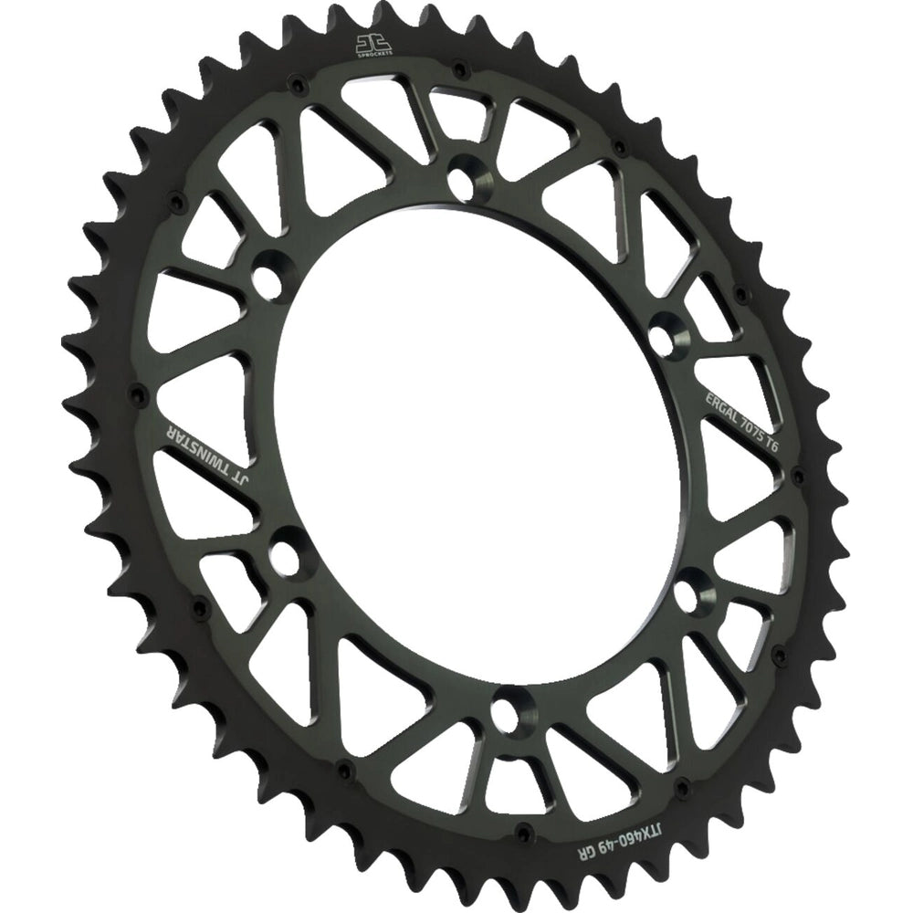 Bagtandhjul 49T, 520 – aluminium/stål, TwinStar, JTX460.49GR – JT Sprockets