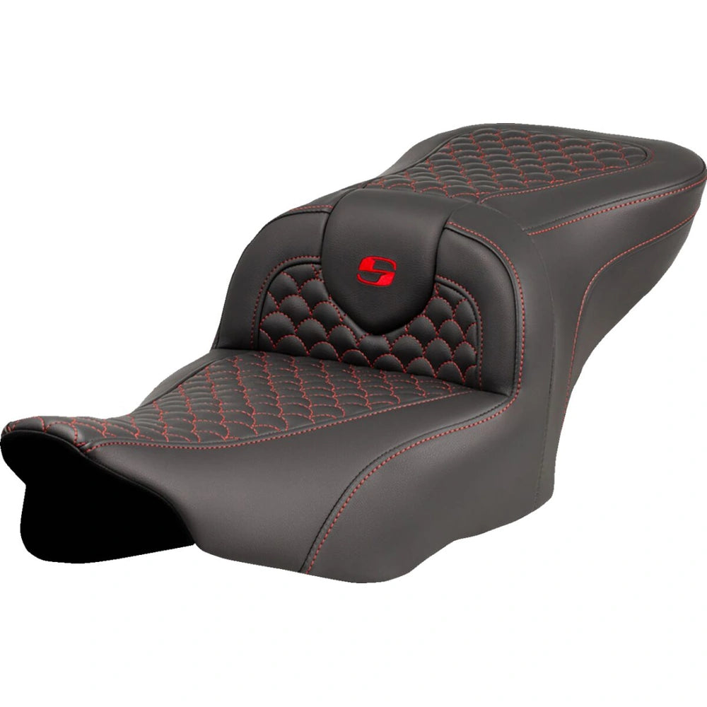 Harley-Davidson Touring (23-26) Roadsofa 2-up sæde Dragon Stitch rød syning – Saddlemen