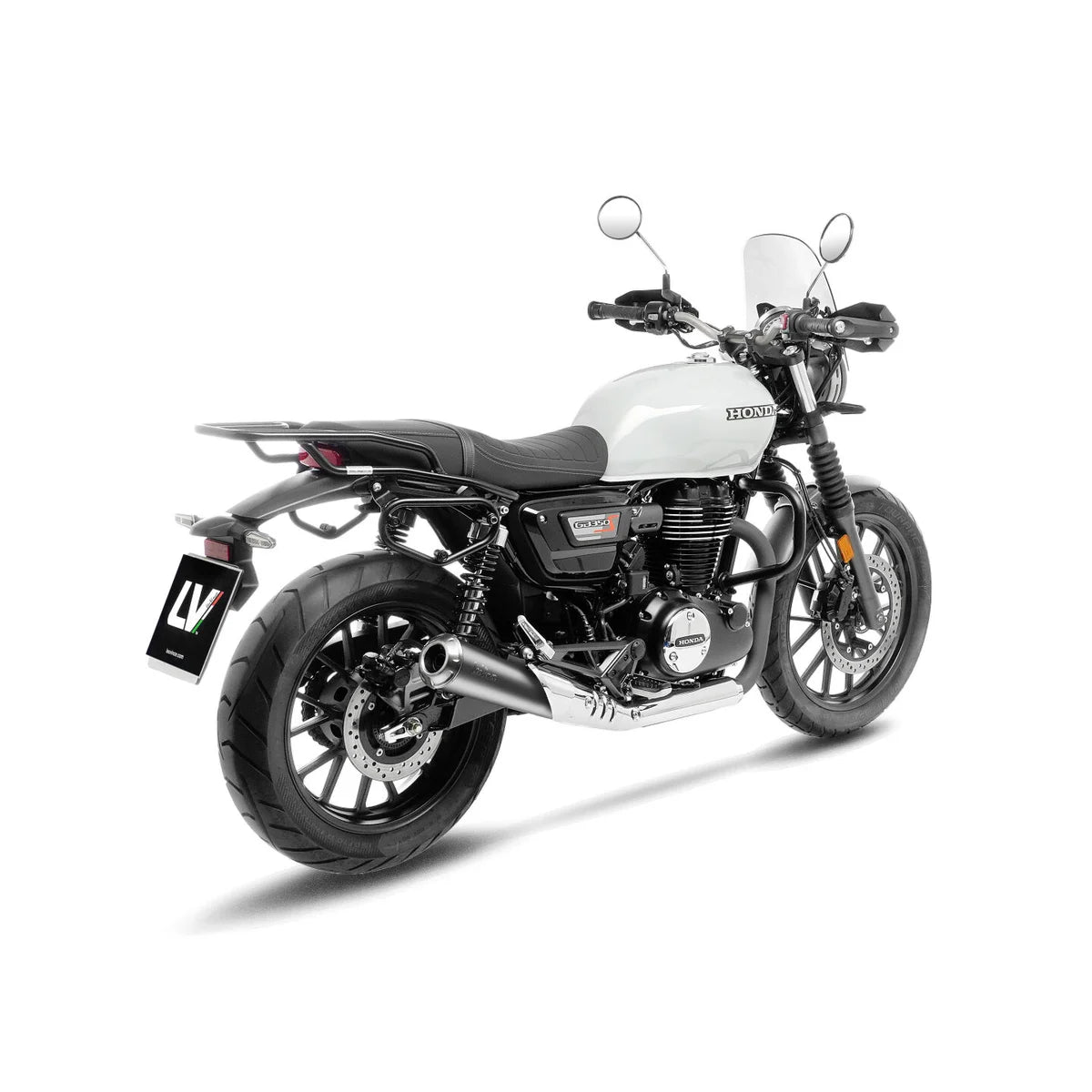 Honda GB 350 S (25-26) LeoVince Classic Racer slip-on – rustfri – børstet – ekstra produktvisning af lyddæmper, finish og detaljer 5