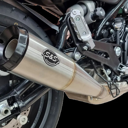Harley-Davidson X500 (24) Grand National Slip-On Muffler, børstet – S&S Cycle – produktdetalje 4