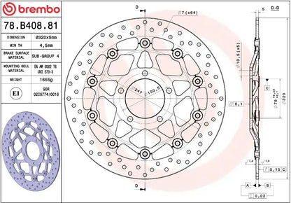 Ekstra produktbillede af Triumph TIGER 1050 Sport 13-20 bremseskive – Brembo Oro flydende