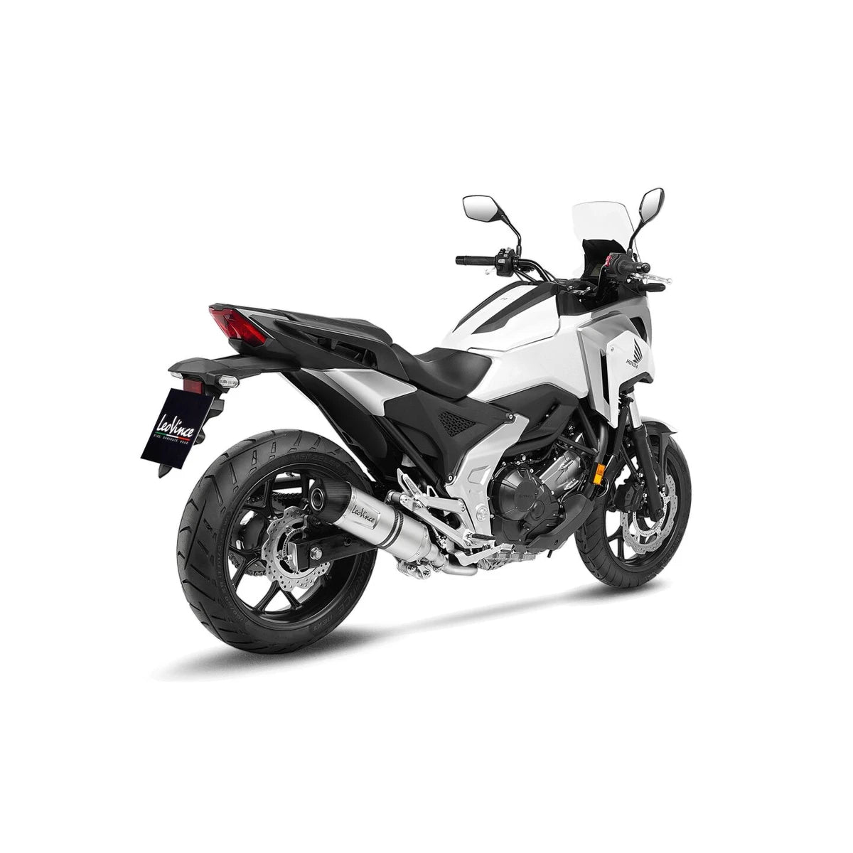 Honda NC750X (21-24) m.fl. LeoVince LV One EVO slip-on – rustfri – titanium-look – ekstra produktvisning af lyddæmper, finish og detaljer 2
